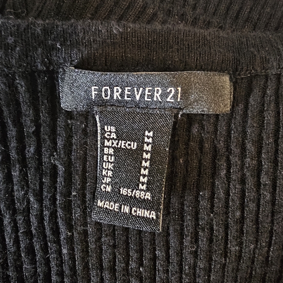 Forever21 Black Ribbed Wrap Top - Picture 5 of 5